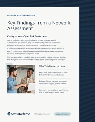 StrataDefense Assessment Report Key Findings
